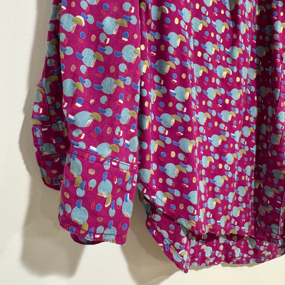 Maeve Patterned Collared Button Down Top Sz 8 - image 4